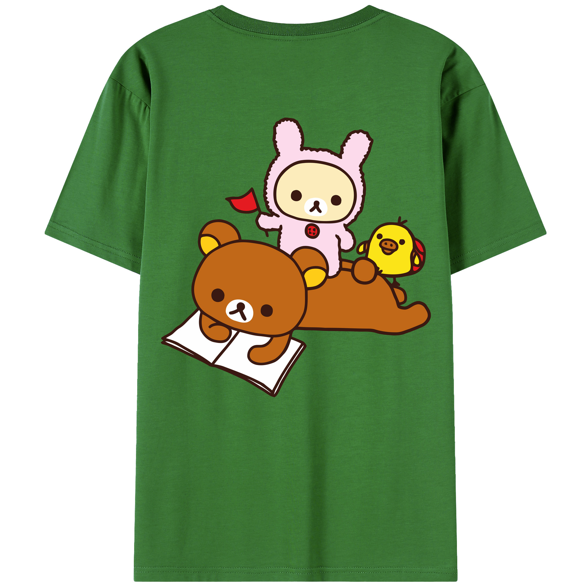 （画像用） リラックマ リラックマ キイロイトリ Rilakkuma Korilakkuma Kiiroitori レディース半袖Tシャツ(バックプリント)